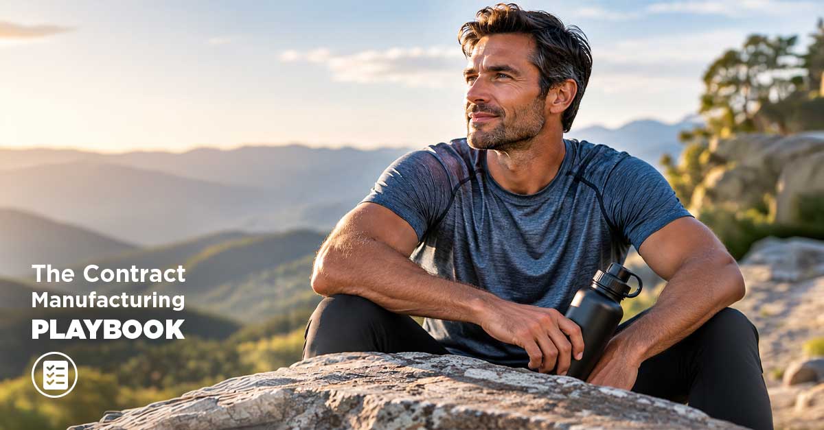 Man resting on a mountain overlook, The Contract Manufacturing Playbook