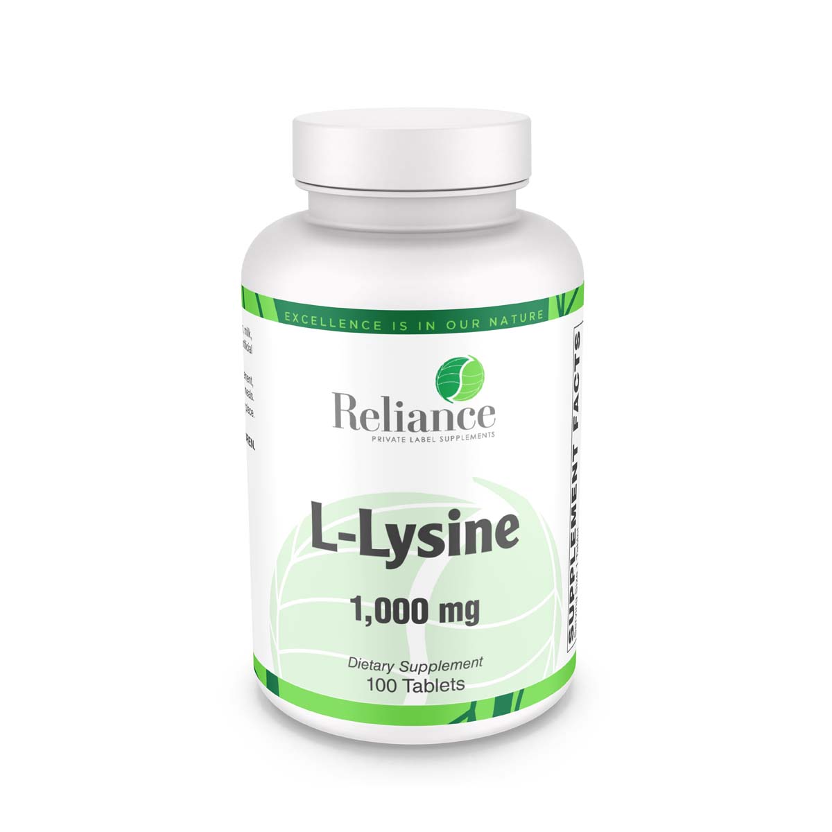 L-Lysine, 1,000mg - Reliance Private Label Supplements