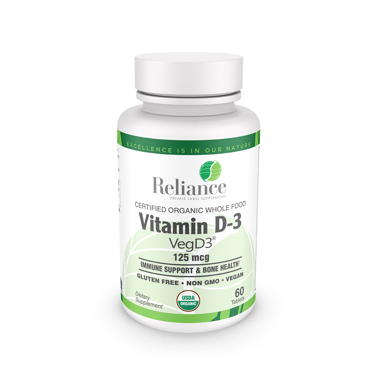 Certified Organic Whole Food Vitamin D-3, 125mcg