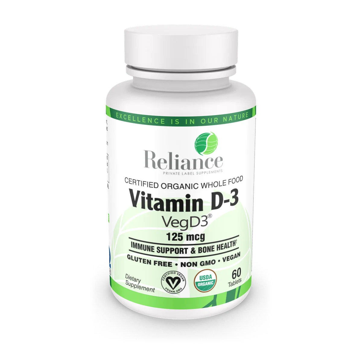Certified Organic Whole Food Vitamin D-3, 125mcg